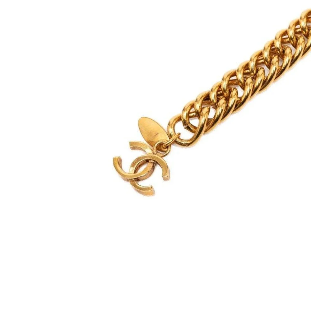 Chanel Vintage CC Logo Lion Motif Chain Belt Gold Plated